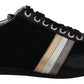 Dolce & Gabbana Black Logo Leather Casual Mens Scarpe Sneakers