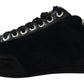 Dolce & Gabbana Black Logo Leather Casual Mens Scarpe Sneakers