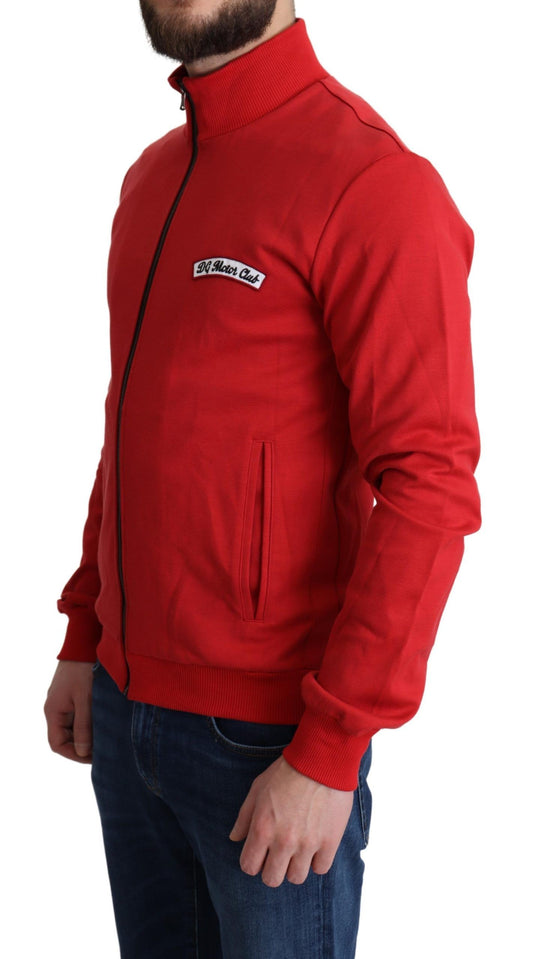 Dolce & Gabbana Red DG Motor Club Zippered Cardigan Sweater