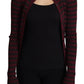 Dolce & Gabbana Black Red Striped Viscose Cardigan Sweater