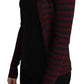 Dolce & Gabbana Black Red Striped Viscose Cardigan Sweater