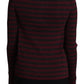 Dolce & Gabbana Black Red Striped Viscose Cardigan Sweater