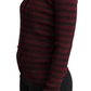 Dolce & Gabbana Black Red Striped Viscose Cardigan Sweater