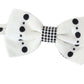 Dolce & Gabbana White Dotted Print Adjustable Neck Papillon Tie