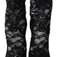 Dolce & Gabbana Black Lace Taormina High Heel Boots Shoes