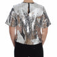 Dolce & Gabbana Silver Sequined Crewneck Top