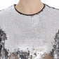 Dolce & Gabbana Silver Sequined Crewneck Top