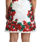 Dolce & Gabbana White Portofino Motif Fitted Mini Silk Dress