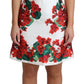 Dolce & Gabbana White Portofino Motif Fitted Mini Silk Dress