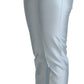 Dolce & Gabbana Light Blue Silk Cropped Tapered Trouser Pants