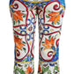 Dolce & Gabbana Multicolor Majolica Print Trouser  Cotton Pants