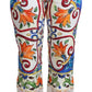 Dolce & Gabbana Multicolor Majolica Print Trouser  Cotton Pants