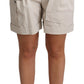 Dolce & Gabbana Beige Cotton Pleated High Waist Casual Shorts