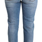 Dolce & Gabbana Blue Tattered Skinny Denim Cotton Blend Jeans