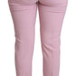 Dolce & Gabbana Pink Virgin Wool Stretch Tapered Trouser Pants