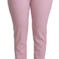 Dolce & Gabbana Pink Virgin Wool Stretch Tapered Trouser Pants