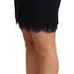 Dolce & Gabbana Black Chantilly Lace Insert Wool Mini Skirt