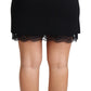 Dolce & Gabbana Black Chantilly Lace Insert Wool Mini Skirt