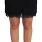 Dolce & Gabbana Black Chantilly Lace Insert Wool Mini Skirt