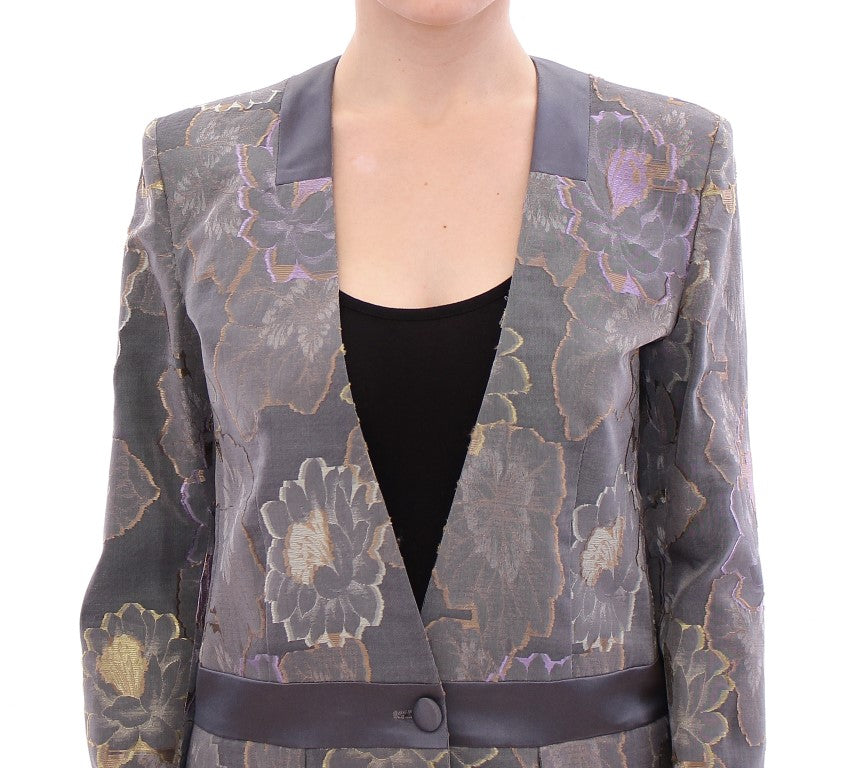 Roberto Fragata Multicolor Silk Floral Cotton Blazer