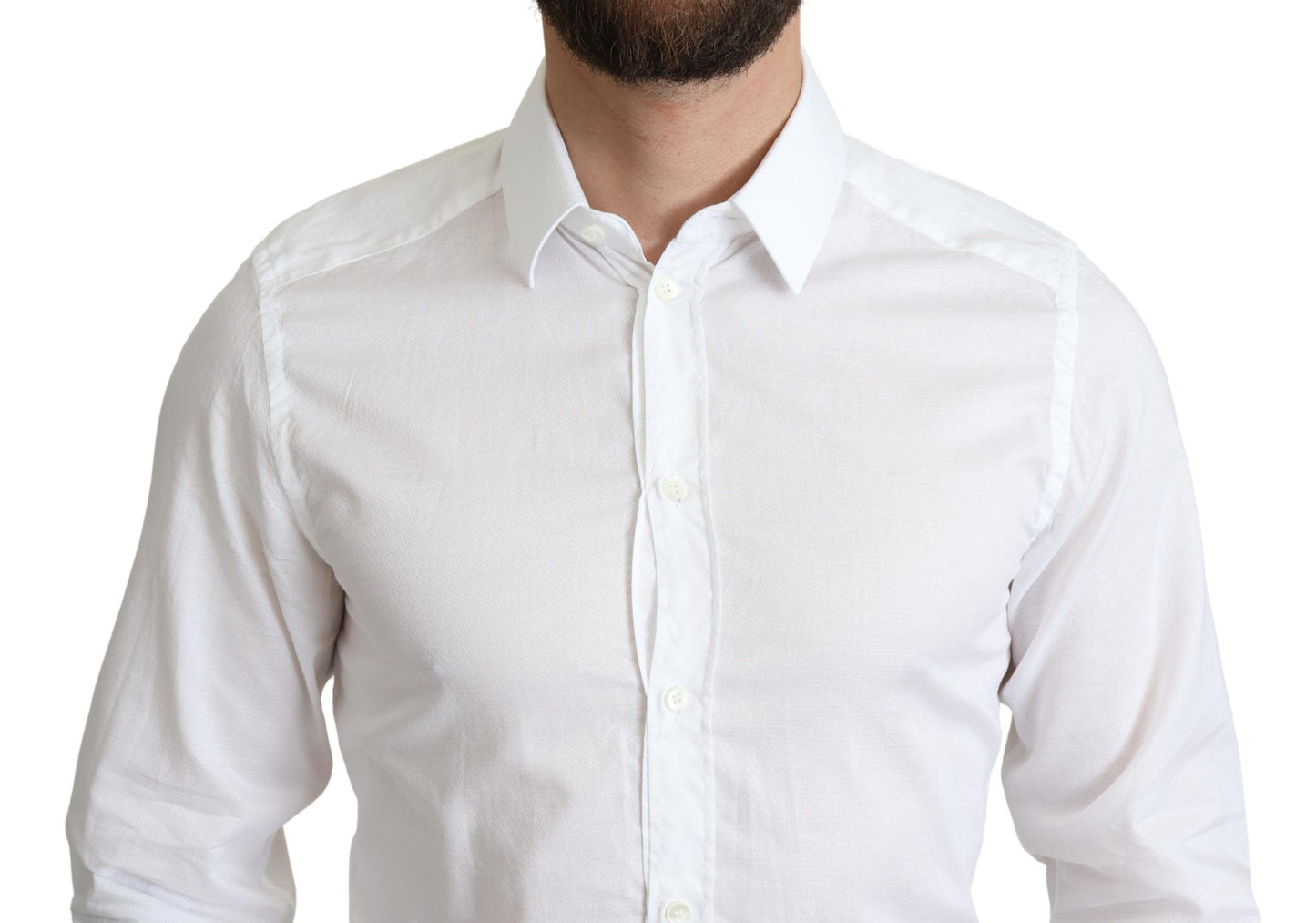 Dolce & Gabbana White Cotton Long Sleeves Formal Shirt