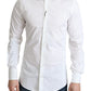 Dolce & Gabbana White Cotton Stretch Men Formal SICILIA Shirt