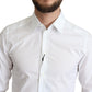 Dolce & Gabbana White Pure Cotton Men Dress Formal Shirt