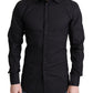 Dolce & Gabbana GOLD Black Slim Fit Button Shirt