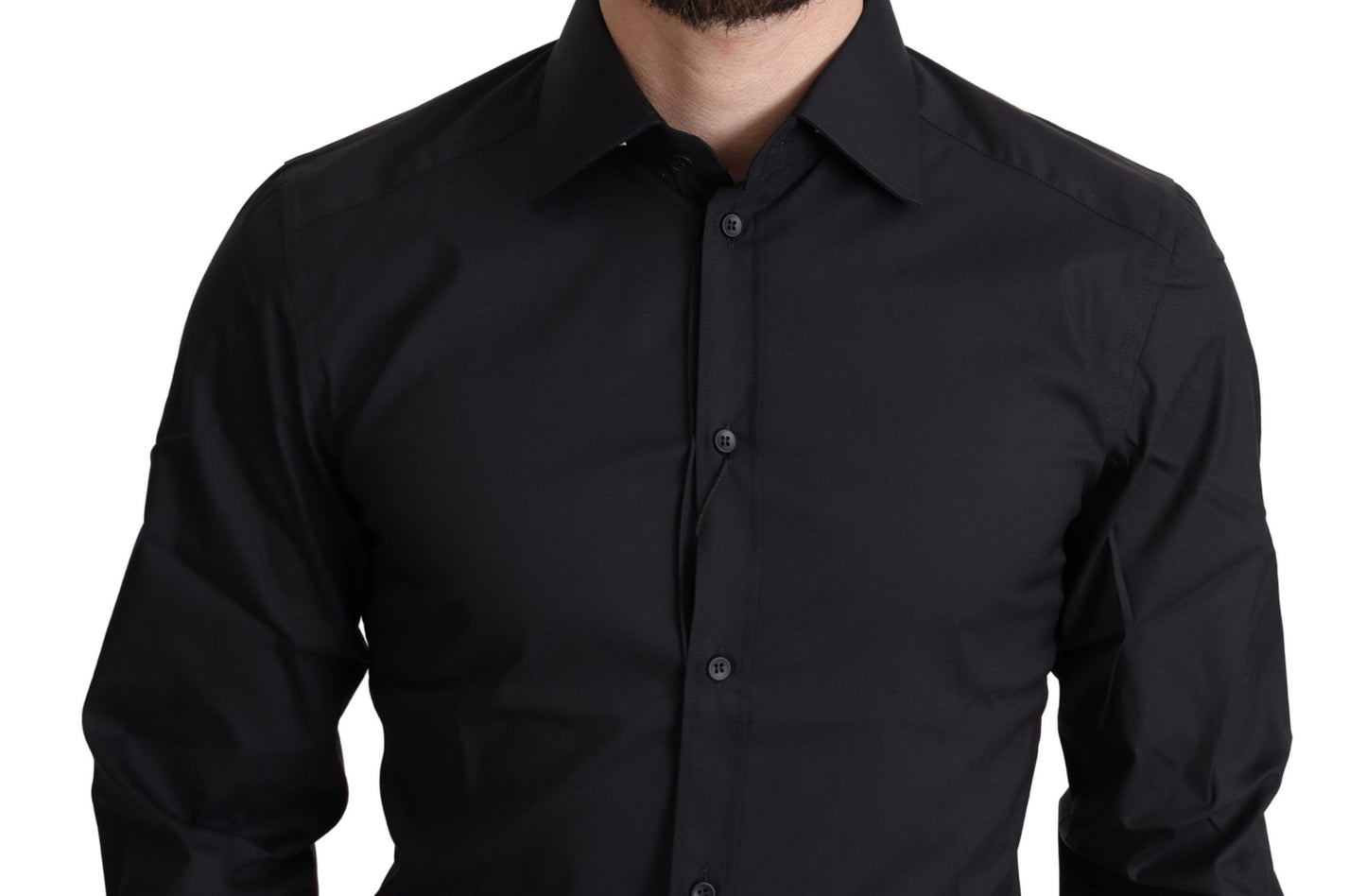 Dolce & Gabbana GOLD Black Slim Fit Button Shirt