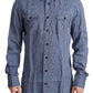 Dolce & Gabbana Blue Stripes Men Casual Button Down Shirt