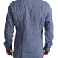 Dolce & Gabbana Blue Stripes Men Casual Button Down Shirt