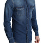 Dolce & Gabbana Blue Cotton Stretch Long Sleeves Denim Shirt