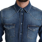 Dolce & Gabbana Blue Cotton Stretch Long Sleeves Denim Shirt