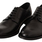 Dolce & Gabbana Black Leather Lace Up Mens Formal Derby Shoes