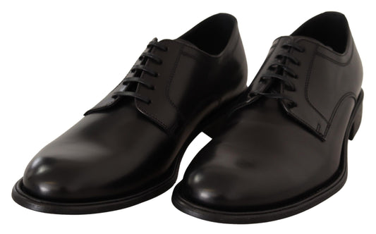 Dolce & Gabbana Black Leather Lace Up Mens Formal Derby Shoes