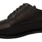 Dolce & Gabbana Black Leather Lace Up Mens Formal Derby Shoes