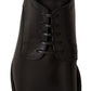 Dolce & Gabbana Black Leather Lace Up Mens Formal Derby Shoes