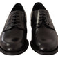 Dolce & Gabbana Black Leather Lace Up Mens Formal Derby Shoes