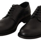 Dolce & Gabbana Black Leather Lace Up Mens Formal Derby Shoes