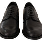 Dolce & Gabbana Black Leather Lace Up Mens Formal Derby Shoes