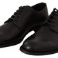 Dolce & Gabbana Black Leather Lace Up Mens Formal Derby Shoes