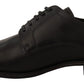 Dolce & Gabbana Black Leather Lace Up Mens Formal Derby Shoes