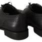 Dolce & Gabbana Black Leather Oxford Wingtip Formal Dress Shoes