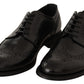 Dolce & Gabbana Black Leather Oxford Wingtip Formal Shoes