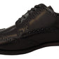 Dolce & Gabbana Black Leather Oxford Wingtip Formal Shoes