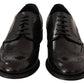 Dolce & Gabbana Black Leather Oxford Wingtip Formal Shoes