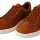 Dolce & Gabbana Light Brown Suede Leather Low Tops Sneakers