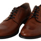 Dolce & Gabbana Brown Leather Lace Up Mens Formal Derby Shoes