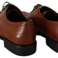 Dolce & Gabbana Brown Leather Lace Up Mens Formal Derby Shoes