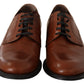 Dolce & Gabbana Brown Leather Lace Up Mens Formal Derby Shoes